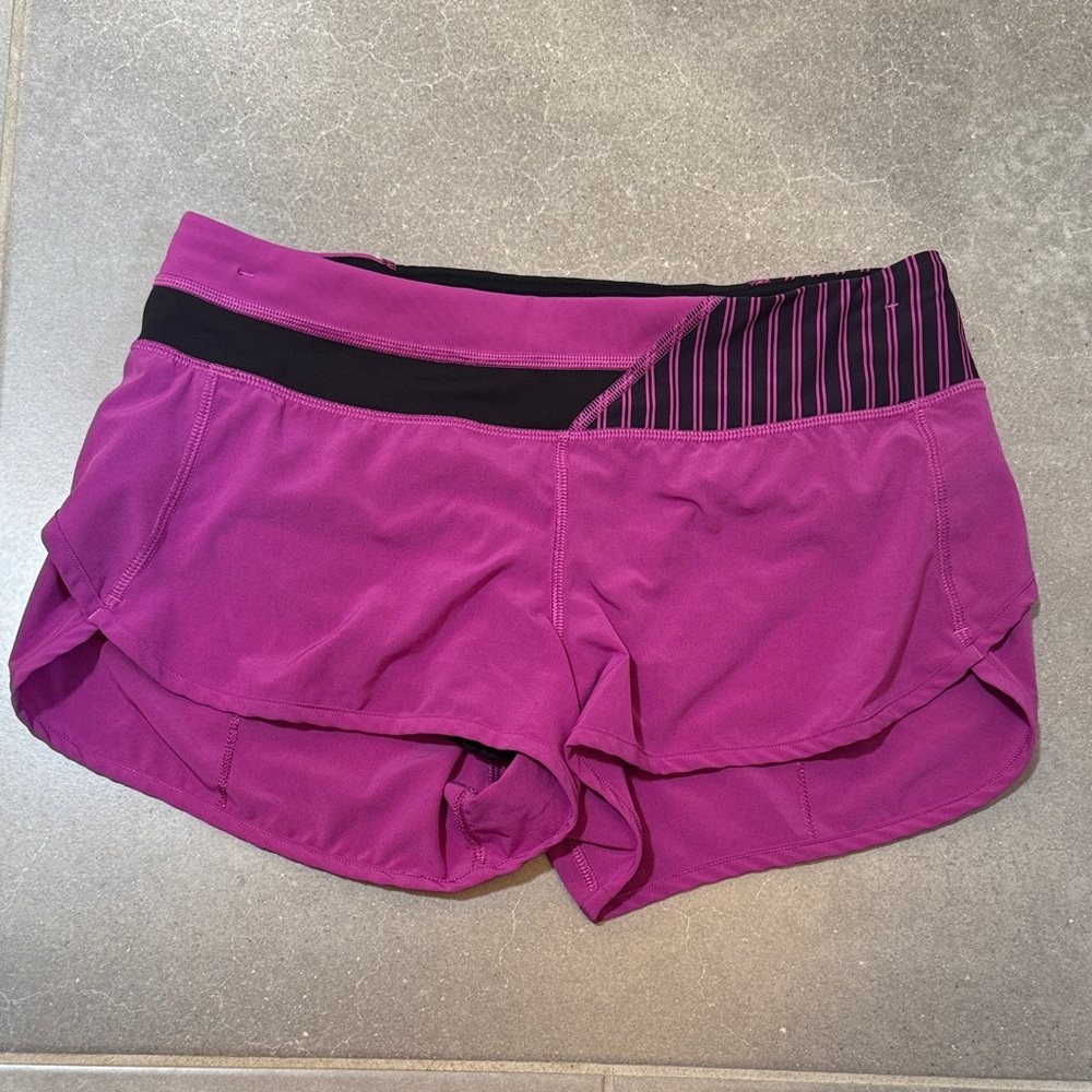 lululemon athletica Magenta and Black Athletic Shorts